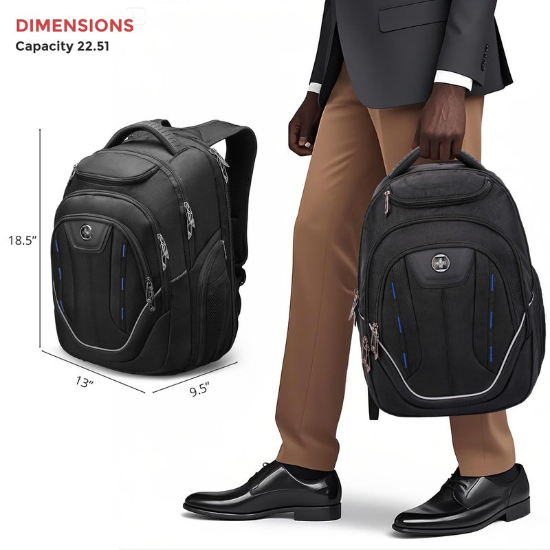 Swissdigital Design TSA Business Laptop Backpack For Men,Travel Backpack With USB Charging Port,College Tech Backpacks With RFID Pockets Presents For Men Fits 15.6 Inch Computer | J16BT-1 - Image 2